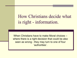 How Christians decide what is right information.