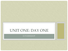 Unit One: Day Two - Woodford County Schools
