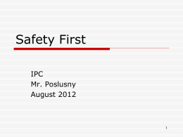 Safety First - SharpSchool
