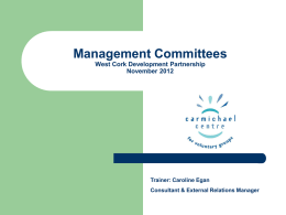 Good Practice for Management Committees Irish Society of