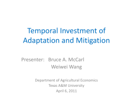 Temporal Investment of Adaptation and Mitigation