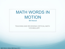 MATH IN MOTION - Collins Education Associates