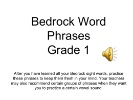 Bedrock Word Phrases Grade 1