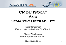 CMDI/ISOcat and Semantic Interoperability