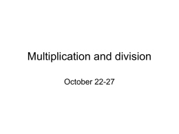 Multiplication and division - Pacific Lutheran University