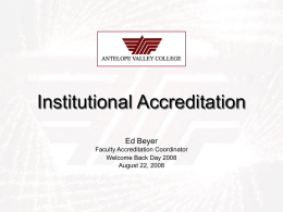 Accrediting an Institution
