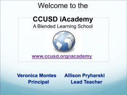 Welcome to the CCUSD Academy