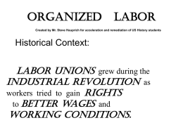 Organized labor - Vernon-Verona