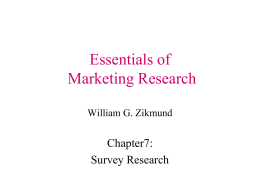 Chapter 7 - Essentials of Marketing Research