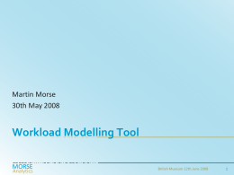 Workload Modelling Tool: A conceptual overview