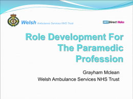 Role Development For The Paramedic Profession