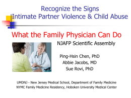 Recognize the Signs Intimate Partner Violence & Child