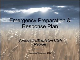 Emergency Preparation & Response Plan
