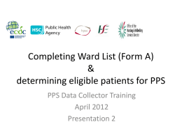 Completing ward list and determining eligible patients for PPS