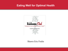 Eating Well for Optimal Health