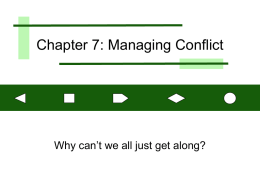 Chapter 7: Managing Conflict