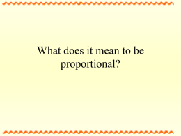What does it mean to be proportional?