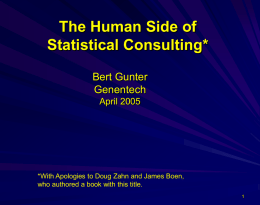 The Human Side of Statistical Consulting