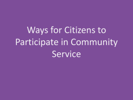 Ways for Citizens to Participate in Community Service