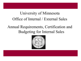 University of Minnesota Office of External Sales