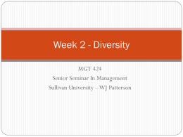 Week 2 - Diversity