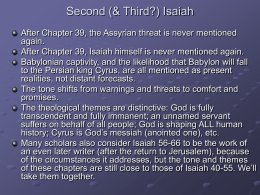 Second (& Third?) Isaiah - The Rev. Dr. Charles W. Allen