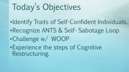 Today’s Objectives - Dr. Porter's Personal Power Program