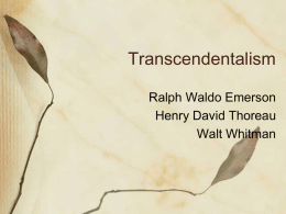 Transcendentalism - SchoolWorld an Edline Solution