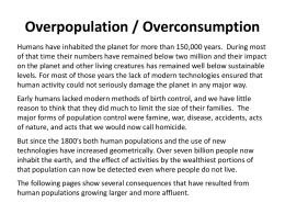 Overpopulation / Overconsumption