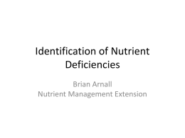 Identification of Nutrient Deficiencies