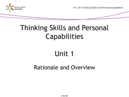 (Powerpoint) Thinking Skills and Personal Capabilities