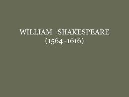 WILLIAM SHAKESPEARE (1564