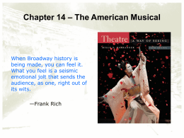 Chapter 14 – The American Musical
