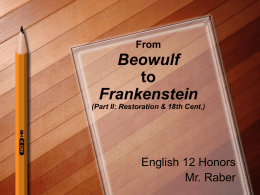 From Beowulf to Frankenstein
