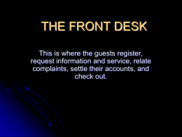 THE FRONT DESK - My Academic World