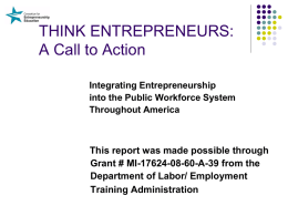 THINK ENTREPRENEURS: A Call to Action