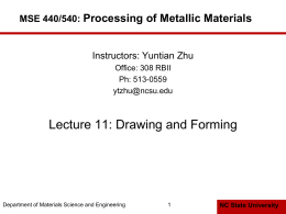 MSE 440/540: Processing of Metallic Materials