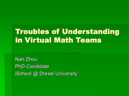 Troubles of Understanding in Virtual Math Teams