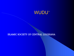 WUDU’ - Islam