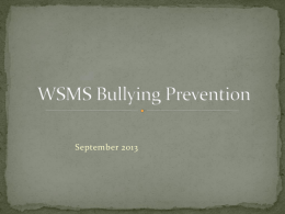 WSMS Bullying Prevention
