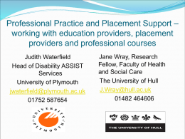 Placement support and disabled students The PEdDS Project