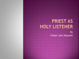 Priest as Holy Listener