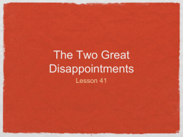 The Two Great Disappointments