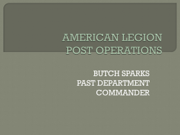 POST OPERATIONS - The American Legion