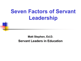 Seven Factors of Servant Leadership