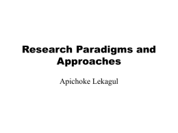Research Paradigms and Approaches