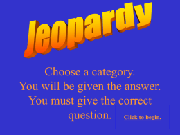Jeopardy - Work Machines
