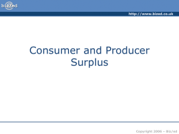 Consumer and Producer Surplus