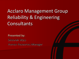 Acclaro Management Group Reliability & Engineering Consultants