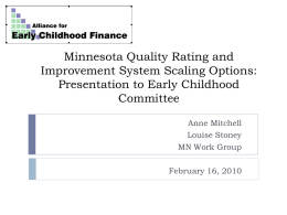Minnesota Quality Information and Rating System Scaling
